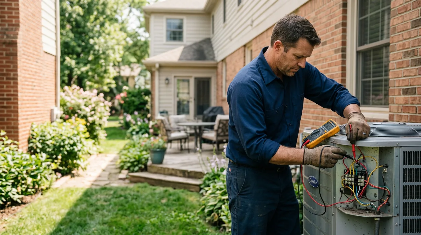 HVAC technician working near West Des Moines, IA